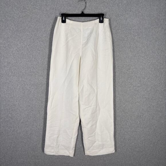 Emma James Linen Pants 10P Baggy Lined Trouser Eyelet Grandma Classic Nautical - Picture 1 of 13